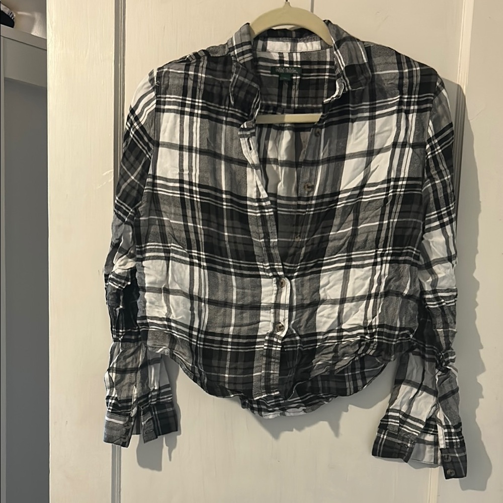 Wild Fable Black and White Plaid Shirt